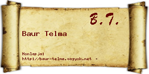 Baur Telma névjegykártya